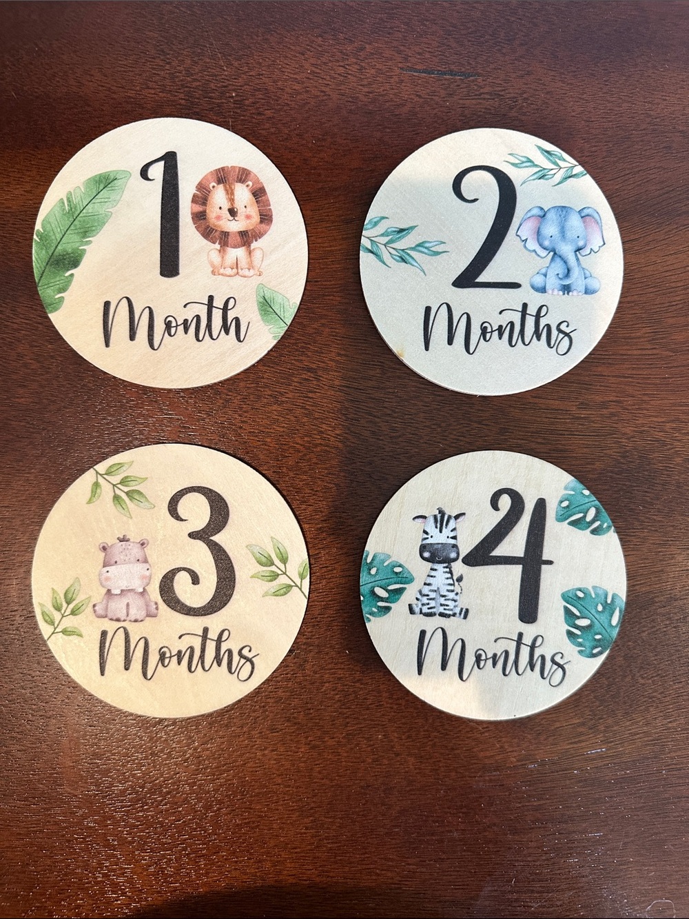 My First Holiday and Month Milestone Wooden Discs - Neutral